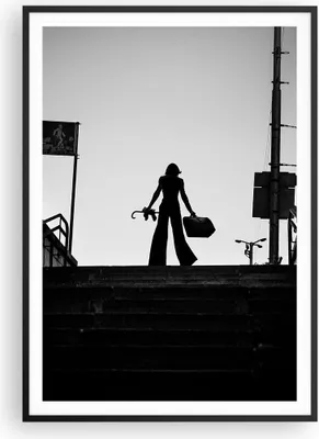 Produktbild von Gerahmtes Poster - Schwarzer Rahmen - Schatten Fotografie Treppen - 70x100 cm - Wand Bild - Wanddeko - Wandbilder - Kunstposter - Wandposter - Bilderrahmen - Bilder - Kunstdruck - P2BPA70x100-4365