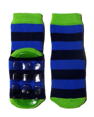 Produktbild von Kinder ABS-Socken aus Baumwolle Große Blockringel Royalblau Größe 18-19