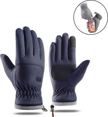 Produktbild von Warme Handschuhe für Herren Winter winddicht Handschuhe, rutschfeste Sport-Fahrradhandschuhe, Outdoor-Touchscreen Handschuhe,MannxblauxEinheitsgröße