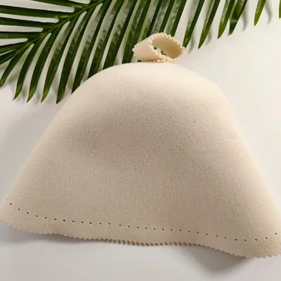 Zdjęcie produktu dla Czapka na saunę z naturalnej wełny Merino YEYE  Nature