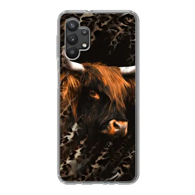 Produktbild von MuchoWow® Handyhülle Schutzhülle Hülle für Samsung Galaxy A32 5G Schottischer Highlander - Pantherdruck - Schwarz Silikon Softcase Handy Hülle - Softcase