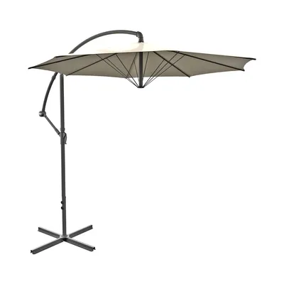 Image de Stadia - Parasol de jardin décentré ø 300 cm avec mât en acier H250 cm beige