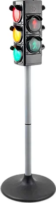 Produktbild von Relaxdays Ampel für Kinder, Licht & Sound, 69x21x21cm, Verkehrsampel Kinder, manuell/automatisch, schwarz/silber
