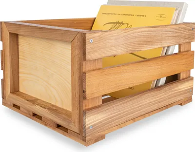 Image de Creative Deco Caisse En Bois 46 x 36 x 29 cm Boîte Pour Vinyles Ou Jouets