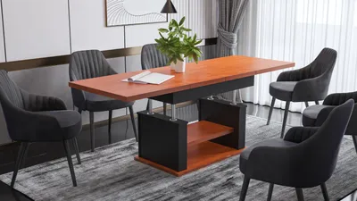 Produktbild von Design Couchtisch DA-666 höhenverstellbar ausziehbar 120 bis 200 cm Tisch Ablage Esstisch Wohnzimmer