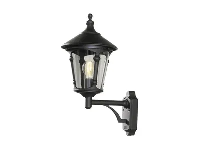 Immagine prodotto di Applique Konstsmide Virgo in alluminio laccato nero con vetro acrilico color fumo. Vetro acrilico