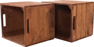 Produktbild von 2er Set Holzkiste used für Kallax Regale 33cm x 37,5cm x 32,5cm Regalkiste rustikal Einsatzkiste als Küchenregal Obstkiste Weinkiste Wandregal Badregal
