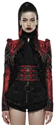 Produktbild von Punk Rave Bolero Jacke - Versailles Rot XXL