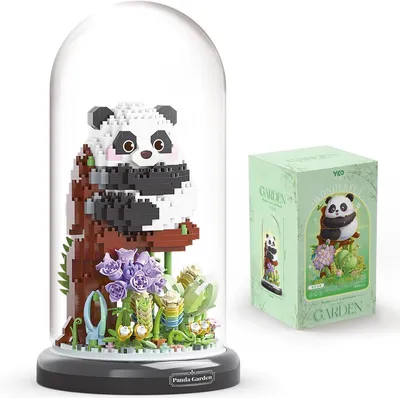 Produktbild von Kunstblumen-Bouquet mit Panda – DIY Blumen-Bausatz für Erwachsene & Kinder