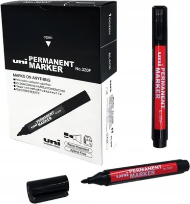 Produktbild von UNI 320 F Permanent Marker Rund Schwarz 12St
