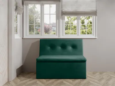 Produktbild von JKG Meble Essbank für Küche - Sitzbank Esszimmer mit Aufbewahrungsbehälter - Esszimmerbank Küche - Velours - Küchensofa - Grün - 140cm