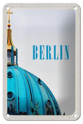Produktbild von Blechschild Reise 12x18cm Berlin Deutschland Kirche Dekoration