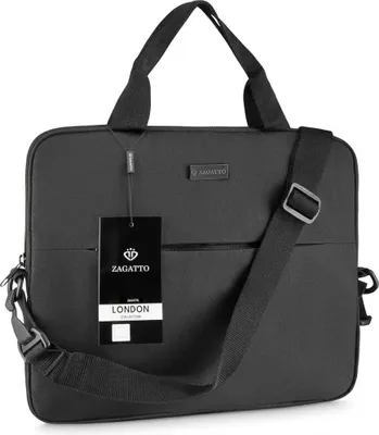 Obrázek produktu pro Brašna na notebook 17,3" černá, velká brašna na notebook, ZAGATTO, připevňuje se na kufr, A4, nastavitelný ramenní popruh, 34x46x4,2 / ZG637