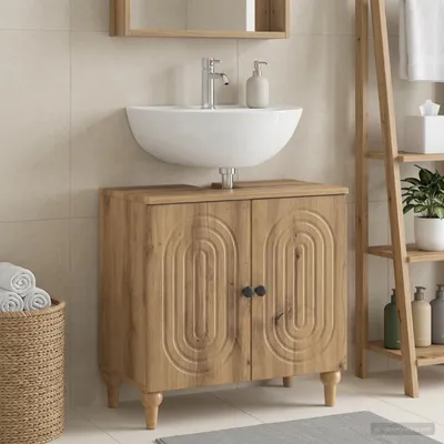 Immagine prodotto di Maison Exclusive - Mobile lavabo ALKMAAR, legno effetto rovere artigianale, 59,5 x 31,5 x 59 cm