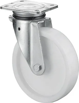 Image de BS Roulettes Roulette pivotante pour charges lourdes B10 diamètre 125mm capacité de charge 600kg roue en plastique couleur naturelle plaque 138x110mm - N100.B10.127