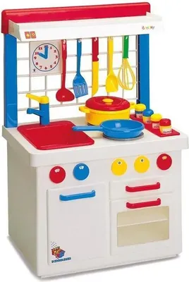 Produktbild von Dantoy 4240 Spielküche Weiß - Kinderküche mit Zubehör, H: 72 cm