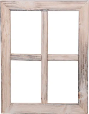Produktbild von UNUS Fenster Holz Fensterrahmen Vintage Holzfenster weiß Wanddeko 35x27x1,5cm