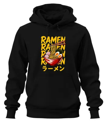 Produktbild von Ramen ラーメン Nudelsuppe Japanisch Anime Japan Y2K Asien Hoodie Kapuzenpullover, Schwarz, M