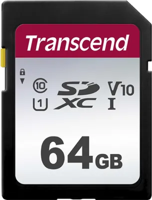 Zdjęcie produktu dla Transcend TS64GSDC300S, 64 GB, SDXC, Klasa 10, NAND, 95 MB/s, 40 MB/s