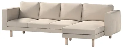Produktbild von Dekoria Bezug für Norsborg 4-Sitzer Sofa mit Recamiere, grau, Norsborg Bezug für 4-Sitzer Sofa mit Recamiere