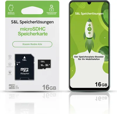 Produktbild von microSD Speicherkarte S&L für Xiaomi Redmi A3x - Speicherkapazität: 16 GB
