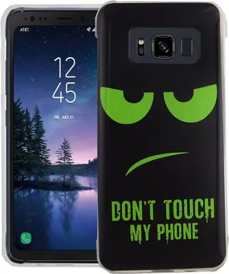 Produktbild von Handy Hülle für Samsung Galaxy S8 Active Cover Case Schutz Tasche Motiv Slim Silikon TPU Dont Touch My Phone Grün