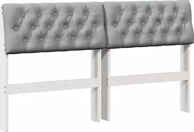 Produktbild von vidaXL Gepolstertes Kopfteil Hellgrau 160 cm Massives Kiefernholz