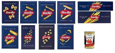 Produktbild von Barilla Pasta Mix 10×500 g (Farfalle, Fusilli, Casarecce, Penne Rigate, Spaghetti N.5, Bucatini N.9, Tortiglioni, Risoni, Ditalini, Pasta Mista) – Vorratspackung + Italian Gourmet polpa