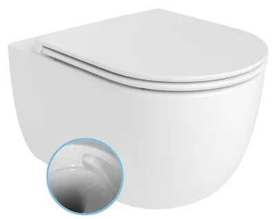 Produktbild von Bruckner GLANZ Hänge-WC, Vortex Rimless, 36x52,5cm, Weiß