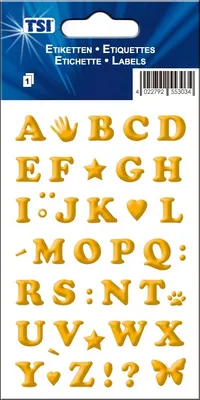 Produktbild von Etiketten "A-Z" / Farbe: gold