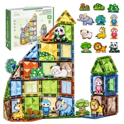 Produktbild von Malplay Magnetische Bausteine 82 Teile Blocks Magnetic ab 3 Jahren Lernspielzeug Geschenk