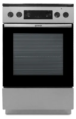 Produktbild von Gorenje G600 Elektroherd, 50 cm, Freistehender Herd, Edelstahl, Drehregler, Edelstahl, Vorderseite, Edelstahl