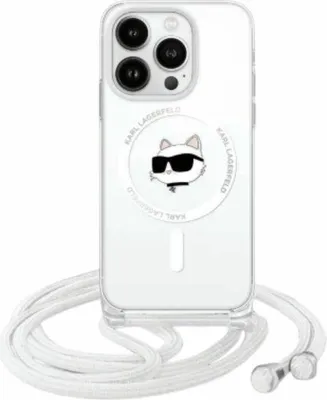 Immagine prodotto di Karl Lagerfeld Klhmp16Shcchnt Custodia rigida per Iphone 16 6.1 Trasparente Iml Choupette Testa e cavo Magsafe