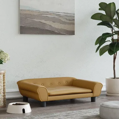 Produktbild von The Living Store Hundebett Braun 70x48x22 cm Samt