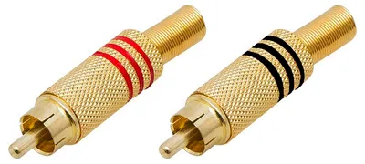 Obrázek produktu pro Konektor RCA, rovný, pozlacený, 2-žádový