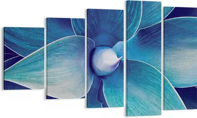 Produktbild von Bild auf Leinwand - Leinwandbild - 5 Teile - Agave Blau Blume - 100x60cm - Wand Bild - Wanddeko - Wandbilder - Leinwanddruck - Bilder - Wanddekoration - Leinwand bilder - Wandbild - EG100x60-4972