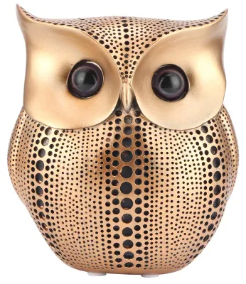 Immagine prodotto di Statua di gufo, figura, ornamento, scultura innovativa a tema animale realizzata in resina, artigianato, decorazione per la casa