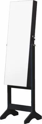Produktbild von Buxibo Schmuckschrank auf Beinen – mit Spiegel – Ganzkörperspiegel – Wandspiegelschrank – Schmuck-Organizer – 155 x 41 x 37 cm – Schwarz
