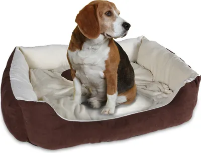Produktbild von Hundebett braun-beige 72x58x18cm Hundekissen Hundekörbchen