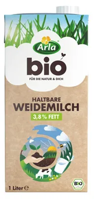 Produktbild von Arla  H Vollmilch 3.8 aus feiner haltbarer  Weidenmilch 1000ml