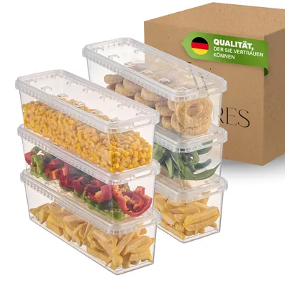Produktbild von Viwares Vorratsdosen 1,4 L im 6er Set – luftdicht & gefriergeeignet – stapelbare Aufbewahrungsboxen mit Deckel – Frischhaltedosen für Lebensmittel, Snacks, Küche & Vorrat