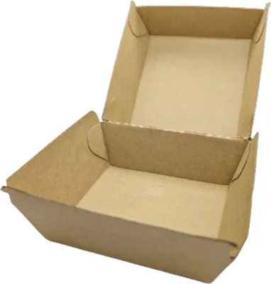 Produktbild von 180 Braune Hamburgerboxen S Pommesboxen Nuggetsboxen aus Wellpappe