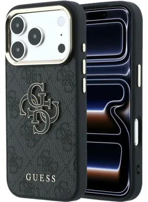 Produktbild von Handyhülle Guess 4G Big Resin Logo für iPhone 18 Pro Max / 17 Pro Max, Schwarz