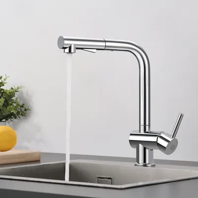 Produktbild von Küchenarmatur Ausziehbar Wasserhahn Küche Mischbatterie mit Brause 2 Strahlarten Design Spültischarmatur Hochdruck Armatur