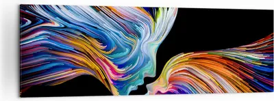 Produktbild von Bild auf Leinwand - Leinwandbild - Abstraktion modern - 160x50cm - Wand Bild - Wanddeko - Leinwanddruck - Bilder - Kunstdruck - Wanddekoration - Leinwand bilder - Wandkunst - AB160x50-3709