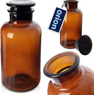 Image de Orion Bouteille en verre Bouteille rétro en verre brun avec bouchon et large goulot 1 L