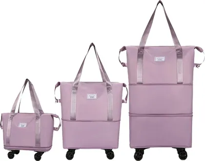 Imagen del producto de CarryQuest® - Bolsa de viaje plegable, poliéster, 80x54x23 cm, color lila claro