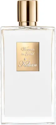 A front view of a Kilian Woman in Gold Eau de Parfum bottle.