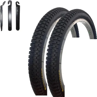 Produktbild von 2 x Roverstone B126  "20" Fahrradreifen Fahrradmantel Schwarz 57-406 (20 x 2,125) inkl. Reifenheber