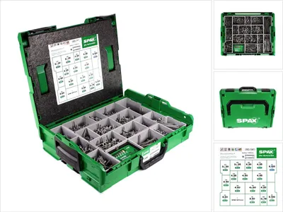 Zdjęcie produktu dla SPAX® Montagekasten, WIROX A3J, L-BOXX, Kunststoff, groß, Senkkopf T-STAR plus, 16 Abmessungen, 2446